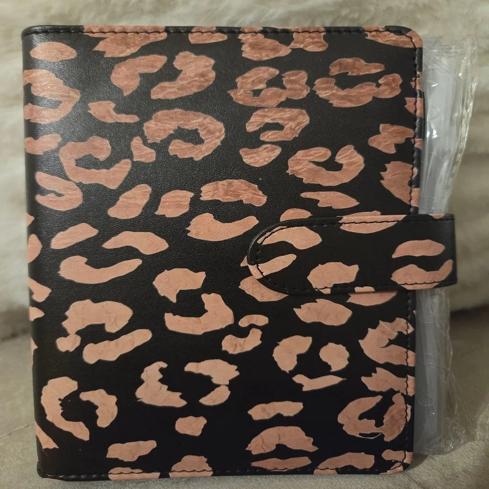 Unbranded Personal Budget Binder One Size Black Pink Leopard Print
